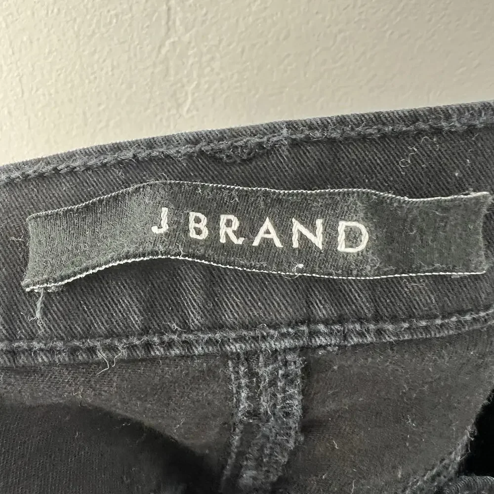 J Brand Black 28 Denim Jeans Cotton 5-Pockets Mid Rise Skinny Leg Regular Fit
